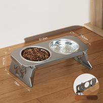 No Spill Foldable Raised Pet Feeder Non-slip Removable Dog Double Bowl Water Food Bowl Anti-flip Pet Feeder Stand Pet Supplies pilka