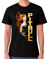 Pitbull T-Shirt Dog Breed Portrait Powerful Graphic Unisex Tee S įvairiaspalvis