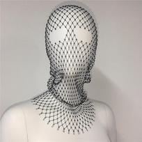 Meier Accessorize with a rhinestone elastic mesh headband - holiday carnival sparkling diamond face mask one size fits all