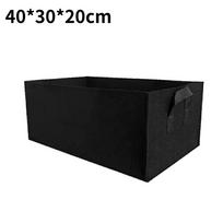Square Felt Growing Bucket Plant Growth Bag Multi-Functional Vegetable Plant Non-Woven Felt Growing Bag 40*30*20cm -- 1PC