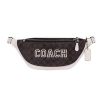COACH fanny pack Warren 33 classic old flower print zipper closure external zipper bag cow leather chest bag waist bag large size men's mahogany color balta