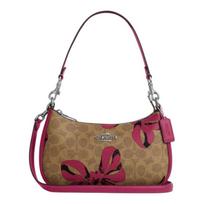 COACH Teri 24 printed logo coated canvas armpit shoulder bag medium size unisex couple model brown ruda