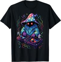 EDM Rave Outfits Festival Electronic Music Graphic Trippy DJ T-Shirt S įvairiaspalvis