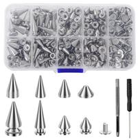 359Pcs Wear-resistant Punk Spikes and Studs Kit 8 Sizes Cone Spikes Kit Clothing Studs  Cool Clothes