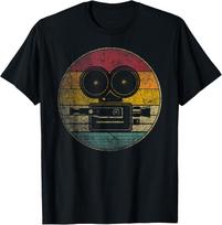 Movies Camera Motion Pictures Cinephile Vintage Retro Gift T-Shirt S įvairiaspalvis