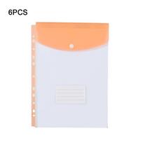 6 pcs New PP Binder Folders Clear A4 Punched Pockets Envelopes 6 colors Label Loose-Leaf File Management