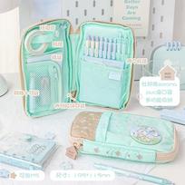 MINKYS Candy Color Big Capacity Pencil Case Pen Storage Bag Pencilcase Pencil Punch Storage Bag Kids Gift Stationery Supplies