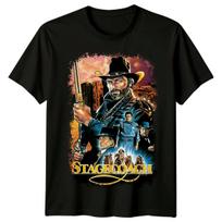 Stagecoach (1986 m) Filmo plakato įkvėpti marškinėliai Retro 80-ųjų marškinėliai Unisex S įvairiaspalvis