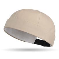 Fashion Men Cotton Docker Cap Skullcap Retro Brimless Hip Hop Hats Multipurpos Portable Solid Color Adjustable Soft Top Hats