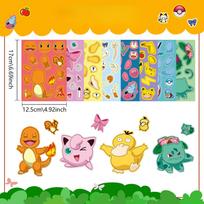 8 nuotraukos/rinkinys Pokémon veido mainų grafiti lipdukų Animacinis mielas Pikachu veido darymo dėlionės lipdukai