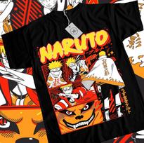 Summer New Naruto Uzumaki Sasuke Anime Printed T-shirt Men's Pure Cotton Neutral Loose Casual Family Set Short Sleeved T-shirt 4XL
