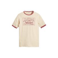 Levis Ss23 Lvc Series 1970s Color Block Letter Print Short Sleeve T-Shirt Men tops Light-Yellow A4398-0000 XL