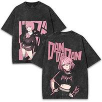 Anime DanDaDan Graphic Print Summer Vintage Washed Men Women Fashion Cotton T-shirt Streetwear Hip Hop Y2K Tee Oversized New Top L