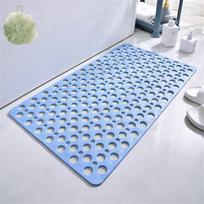Non Slip Shower Mat with Strong Suction Cups and Drain Holes, Washable Bathtub Mat for Bathroom (Sky Blue, 90x60cm)