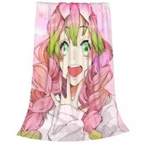 Demon Slayer Kimetsu No Yaiba Blanket Cover Velvet Cute Kanroji Mitsuri Anime Lightweight Throw Blanket for Home Couch Bed Rug 100x150cm