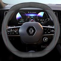 Odinis automobilio vairo užvalkalas Renault Megane R5 Megane E-Tech EV60 2024 2025 Neslystantis Automobilio Interjero Aksesuaras Suede C gray