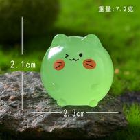 Glow Cat Miniature Figurine – Resin DIY Terrarium Accessory, Cute Night Light Animal Statue for Garden Home Decor šviesiai pilka spalva