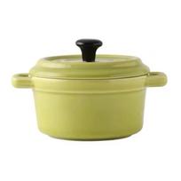 Anti-scalding Steamed Egg Bowl Hanging Ears Creme Brulee Bowl Mini Casserole with Lids  Household žalia