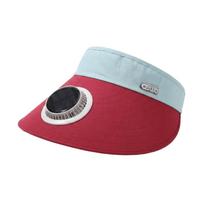USB Charging Solar Fan Hat Breathable Wide Brim Sun Hat Cooling Visor Hat for 5V300MAH Beach raudona