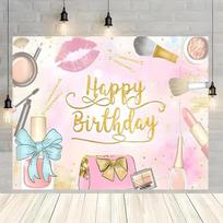2D Fashion Girl Makeup Backdrop Bachelorette & Birthday Celebration Photo Background 47.2x31.5inch/120*80cm