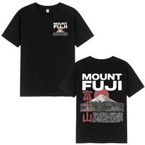 Japanese Style Mount Fuji Cherry Blossoms Print T Shirts Men Women Clothing Short Sleeve 100% Cotton Casual Short Sleeve T-Shirt S įvairiaspalvis