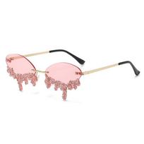 Trendy Diamond Sunglasses Tear Frame Eye-catching Creative Sunnies Unique Style StyleC