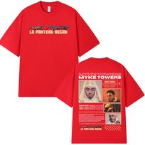 Rapper Myke Towers LA PANTERA NEGRA 2025 Tour T-shirt Unisex Women Vintage Fashion Short Sleeve T Shirt Cotton Casual T-Shirts Tops S