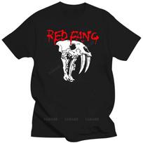 Black t shirt tee-shirt Comfortable Crew Neck Men Short sleeve Gift Band Red Fang With Skull Prehistoric Dog District T Shirts S įvairiaspalvis