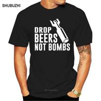 Drop beers not bombs men cotton tshirt summer brand teeshirt euro size S įvairiaspalvis