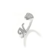 THE BLING KING Opend Heart With Cursive Initial Letter Ring Micro Paved Out CZ Ring HipHop Jewelry For Women Girl's Gift A sidabras