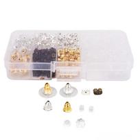 1040PCS Durable Earring Backs Lightweight Rubber Earring Backings Metal 10 Styles Pierced Earing Backs Studs Hoops