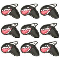 9Pcs Lightweight Waterproof Faux Leather Golf Iron Covers Shark Shape Golf Club Head Covers Golf
