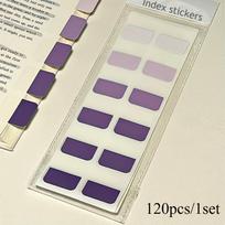 Morandi Index Stickers Label Stickers Convenience Stickers Marker Paper for Students Colorful Fluorescent Stickers Bookmarks violetinė
