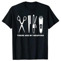 Funny Barber Weapons Graphic T-shirts Men Women's Scissors Casual Tshirt 100% Cotton Loose Heartbeat of Hairdresser T Shirt S įvairiaspalvis