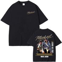 Michael Jackson King of Pop World Tour T-shirt Men Women Fashion 90s Vintage Short Sleeve T-shirts Summer Oversized Tops Unisex S įvairiaspalvis