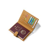 New PU Leather RFID Passport Holder RFID Solid Color Card Holder Multi-function Anti Theft Coin Wallet Men Women geltona