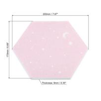 4Pcs Hexagon Felt Board Tile Bulletin Notice Cork Self Adhesive Pin Board Message Room Wall Decor Sticky Notes Photo Display