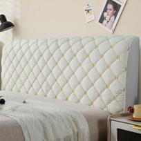 Prabangus dygsniuotas galvūgalio užvalkalas: Minkštas, Storas, Apsaugantis nuo susidūrimų, Universalus visų sezonų apsauginis nuo dulkių dangalas 90cm/Thickened Padded Anti-Collision pilkšvai balta