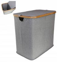 Kosz Na Pranie Bieliznę Pojemnik 100 L Bambus Grey