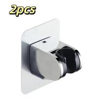 Strong Adhesive Backing Punch-Free Shower Head Bracket Durable Waterproof Material Smooth Edges Adjustable Wall Mounted Holder