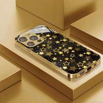 Gorgeous Golden Star Luxurious High-end Phone Case Electroplated Glass PhoneCase for iPhone 17161514131211pm Pro Plus iPhone 11 Pro Max