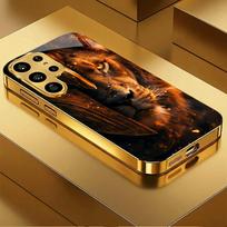 High-end PhoneCase Luxurious Lion King Electroplating Glass PhoneCase for Samsung Galaxy S26 S25 S24 S23 S22 S21 FE,Ultra,Plus GalaxyS25