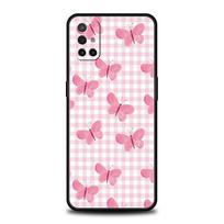 Phone Case For OnePlus 15 13 12 11 10 9 8 7T Pro 13T 13R 12R 10R 9RT 8T Nord 2T CE 2 3 5G Lite Soft Cover Pink grid For OnePlus 7T