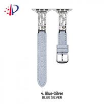 Pearl Metal Patchwork Leather Strap for Apple Watch 11, iWatch 1098E, Huawei GT6, Xiaomi 9pro Huawei FIT3/4/4 Pro