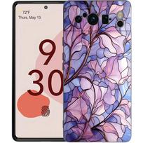 Luxury Phone Case For Google Pixel 10 9 8 9A 8A 7 7A 6 Pro XL 6A 5G Black Soft Back TPU Cover Flower marble Geometry For Pixel 6
