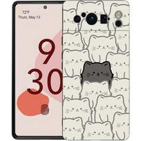 Cat-Printed Phone Case For Google pixel 9 8 7 6 Pro 8A 6A 7A 5G Silicone Shockproof Black Cover Fundas For Pixel 6