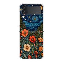 Phone Cover For Samsung Galaxy Z Flip 7 6 5 4 Case Transparent For Samsung Z Flip 3 Hard PC Foldable Bag Abstract Flower Pattern for Samsung Z Flip