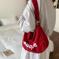 Lazy style letter canvas bag for women 2026 new trendy Korean versi casual large capacity crossbody bag dumpling bag