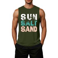 Men's Loose Fit Sleeveless Casual Tank Top Graphic Print Summer Muscle Shirt Lightweight Breathable Fabric XXXXXL