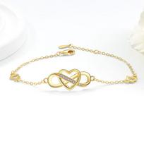 Fashion Women 8 Shape Infinity Heart Bracelet Elegant Heart Symbol Jewelry Gift For Her Stylish Daily Wear Accessory auksas